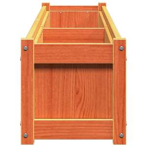 Jardinière en bois de pin massif brun ciré pour pots de fleurs et jardinières - Product Image 6