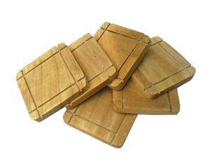 Wooden Square Shape Coaster for Tea Coffee Cups Heat Resistant <b>Table</b> <b>Protection</b> Coasters for Home Office - Product Image 3