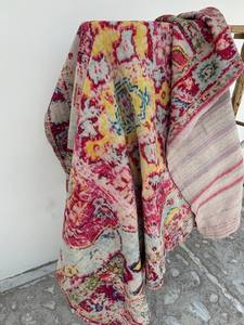 Traditional Persian Kantha <b>Quilt</b> Printed Cotton Bedspread Vintage Reversible <b>Throw</b> Blanket Eco-Friendly Home Decor - Product Image 4