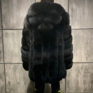 Manteau d'hiver chaud en laine 100% pour homme, style trench-coat, avec capuche en fourrure de renard florale personnalisée, anti-plis, de luxe, OEM - Product Image 1