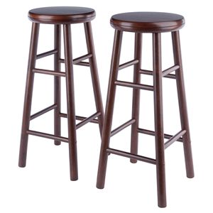 Set di 2 sgabelli da bar girevoli Shelby in colore noce - Product Image 1