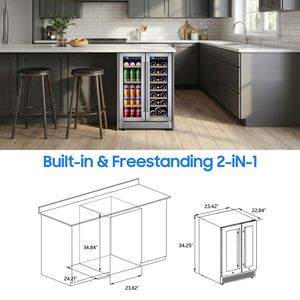 Frigorifero per Vini e Bevande da Incasso a Doppia Zona di Temperatura da 24 Pollici per Conservare le Tue Collezioni - Product Image 6