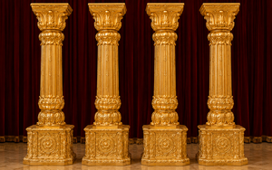 Escenario Tradicional Tallado en Oro para Bodas Tamilas y Telugues, Exclusivo Escenario de Estilo Tamil del Sur de la India para Grandes Eventos en el Reino Unido - Product Image 3
