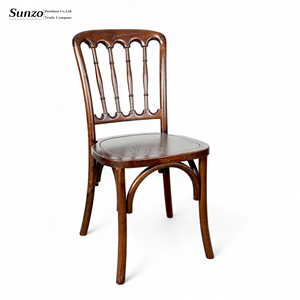 Commercio all'ingrosso moderno di lusso durevole stile Vintage soggiorno ristorante caffè in legno con schienale incrociato sedia da pranzo - Product Image 1