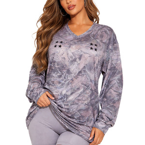 Maillot de football américain unisexe à manches longues, coupe ample, col en V, imprimé camouflage gris, vêtement de sport, faible MOQ, personnalisable OEM - Product Image 1