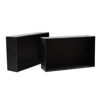 Boîte d'emballage pour lunettes de soleil moins chère, en carton noir recyclé, logo personnalisé XUZE PB-811, vente en gros, 183x85x53mm, lunettes, 85g, 200 pièces