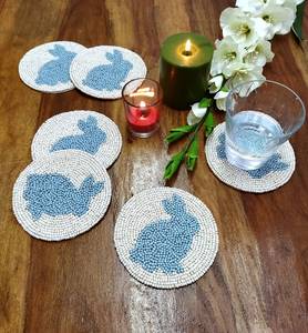 Posavasos Decorativos Económicos con Cuentas Bordadas para Tazas, Vasos y Jarras, con Detalles Artesanales Hechos a Mano para la Mesa - Product Image 5