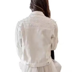 Chaqueta vaquera de mezclilla para mujer 2026 al por mayor, de moda, manga larga, con solapa y botones, en varios colores sólidos - Product Image 5