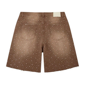 Pantalones Cortos para Hombre con Lavado Ácido, Diseño Personalizado, Adornados con Pedrería, Cómodos, Talla Única, Estilo Exclusivo - Product Image 2