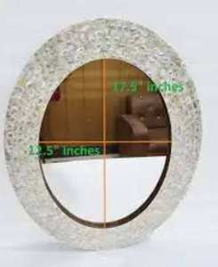 Marco de Espejo con Incrustaciones de Hueso, Diseño Floral, Hecho a Mano, Moderno y Ecológico, Decoración de Pared de Lujo para Dormitorio o Sala de Estar, Exportaciones Globales - Product Image 1