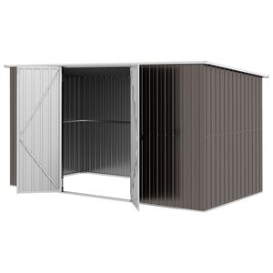 Capanno da Giardino 3,4m x 1,7m Grigio Chiaro in Metallo Zincato, Struttura Esterna Multiuso per Giardini, Cortili, Biciclette, Patio con Porta Chiudibile a Chiave - Product Image 1