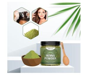 Poudre de Henné Pure et Naturelle (Lawsonia Inermis) Enrichie en Herbes Précieuses pour une Coloration Naturelle des Cheveux, Stimulateur de Croissance - Product Image 3