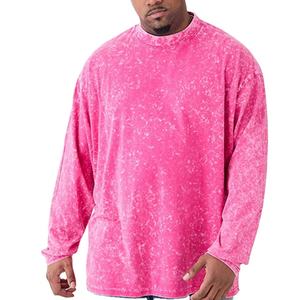 Chemises à manches longues pour hommes, grande taille, coupe régulière, col rond, design personnalisé, effet délavé, nouvelle collection, best-seller - Product Image 3