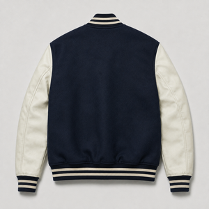 <b>Custom</b> Logo Men's Winter Fleece Wool Bomber Embroidery Patchwork Reversible Eco-Friendly Varsity <b>Jacket</b> - Product Image 2
