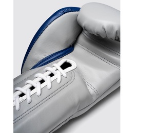 Guantes de Boxeo Fly Super Lace Pro X de Diseño Personalizado, Completamente Ligeros, de Cuero Vacuno Auténtico, Color Gris Azulado, con Cordones y Absorción de Humedad - Product Image 6