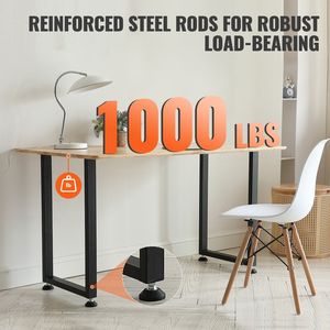 Pieds de meubles carrés réglables en acier renforcé de 28 pouces, robustes, pour table de bureau, lot de 2, DIY, charge maximale 1000 lb pour meubles - Product Image 3