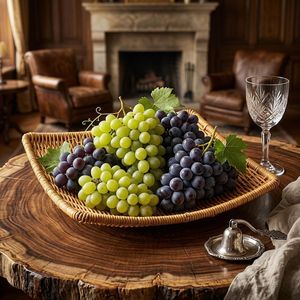 Cesta de frutas de gran venta para decoración de mesa, cesta con arte indio, ratán 100% de doble control de calidad, hecha a medida para exportación - Product Image 2