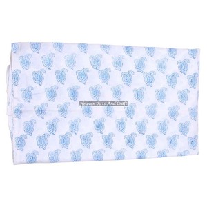 ผ้าคอตตอนพิมพ์ลายสไตล์อินเดียทำด้วยมือ5หลาผ้าฐานน้ำหนักเบา - Product Image 1