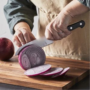 Silver Dimpled Blade Santoku Kitchen <b>Knives</b> with Black Three Rivet Handle for Onion <b>Slicing</b> Food Chopping Vegetable Food Prep - Product Image 3