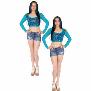 T-shirts courts pour femmes, dernier design, vêtements d'été, t-shirts courts pour femmes avec impression personnalisée - Product Image 4