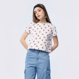 T-shirt court de luxe pour femme, manches courtes, imprimé à carreaux, design personnalisable, respirant, écologique, idéal pour les températures chaudes, Pakistan - Product Image 5