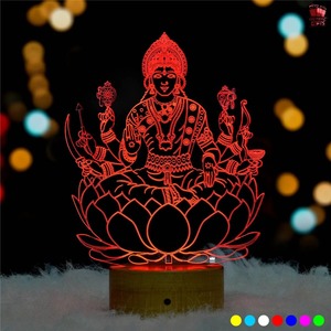 Lampe LED 3D Illusion Maa Durga la plus vendue, veilleuse en acrylique, décoration spirituelle pour la maison, lampe de table pour temple, salle de Pooja, Navratri - Product Image 4