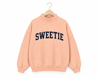 Sweat-shirt à col montant pour femme en mélange de coton brossé doux, pull-over, fabricant de vêtements OEM ODM