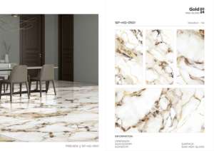 Azulejos de porcelana premium dorados con acabado de alto brillo 60x120cm 600x1200mm tamaño 24x48 para espacios interiores modernos y lujosos - Product Image 4