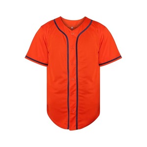 Yellow V-Neck Baseball Jersey Short Sleeve Button Front Breathable <b>Polyester</b> Unisex Adult Sport Apparel - Product Image 4