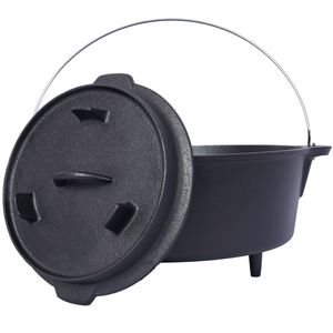 Pentola Olandese in Ghisa Smaltata da 5L con Coperchio per Campeggio, Barbecue, Cucina e Cottura al Forno - Product Image 3
