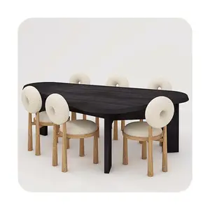 도넛 스칸디나비아 디자이너 식당 의자 넷플릭스 침실 드레싱 의자 작은 가정용 양고기 벨벳 등 의자