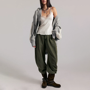 Nuevo Estilo Cárdigan de Punto con Capucha Oversize, Manga Larga, Hombros Caídos, Talla Grande, Tipo Capa, Color Sólido, Sudadera de Otoño para Mujer - Product Image 3