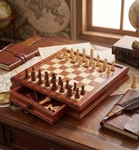 Eco-Friendly Rustic Polished <b>Chess</b> <b>Board</b> Game with 100% Handmade Pure Wood Animal/Love Style Customized Size <b>Chess</b> <b>Set</b> New - Product Image 3