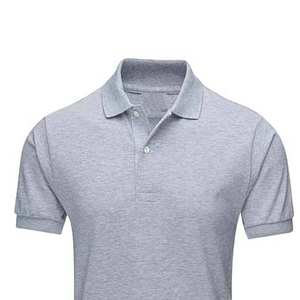 Chemise d'été à manches courtes pour homme, grande taille, en coton tricoté uni respirant, style urbain, gris chiné - Product Image 2
