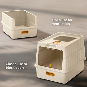 "Humanized White <b>Cat</b> Litter <b>Box</b> with Drawer Design for Space-saving Storage" - Product Image 5
