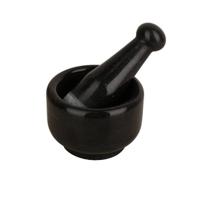 Marble Black Color Mortar And Pestle Set For Garlic Dry Fruits Herbs And Spices Use Kitchenware Imam Dasta In India - Product Image 1