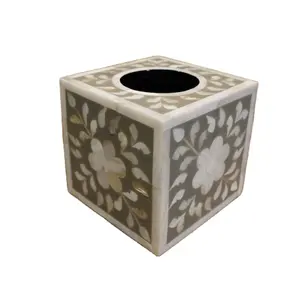 Caja de pañuelos de nácar hecha a mano para decoración del hogar elegante soporte de pañuelos de nácar para sala de estar caja de pañuelos decorativa - Product Image 1