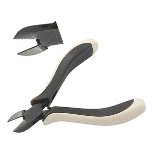 Cortador Lateral de 130 mm con Mordazas Lisas para Prensar, Fabricación de Joyería y Pesca, con Mangos Ergonómicos de Goma en Blanco y Negro - Product Image 1