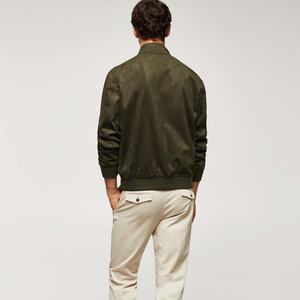 Veste bomber pour homme en satin de soie, couleur unie, élégante, pour le sport et la mode streetwear, vêtements d'extérieur - Product Image 1