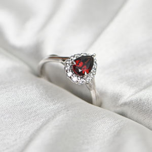 Pear Shape Red <b>Garnet</b> 925 Sterling <b>Silver</b> Certified Gemstone Engagement & Wedding <b>Rings</b> Women's Jewelry - Product Image 5