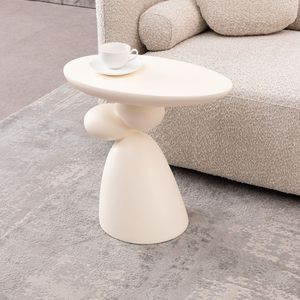 Tavolino Laterale Moderno Minimalista in Fibra di Vetro Lucky Stone per Arredamento Casa, Tavolino da Caffè Decorativo, Pezzo d'Angolo d'Appoggio - Product Image 1