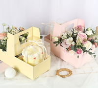 Boîte en papier avec fenêtre et poignée pour macarons, pâtisseries, gâteaux, biscuits, crêpes, cupcakes, donuts, hot-dogs, idéale pour la boulangerie et les cadeaux, vente directe usine
