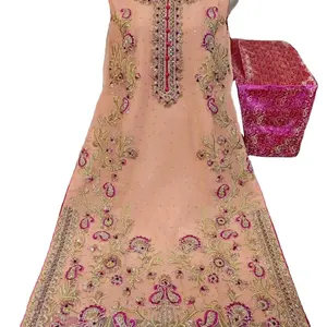 Chemise brodée en mousseline de soie, nouvelle collection de tissu indien et du pakistan, gros travaux manuels, robe Gharara, offre spéciale, 2022 - Product Image 1