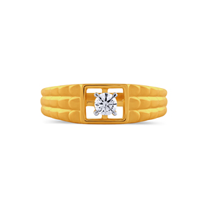 Anillo de Diamantes para Hombre Architect Frame, Banda The Celestial Dominion, Diamantes con Brillo Bronceado y Luz de Medianoche - Product Image 3