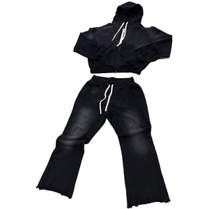 ชุดวอร์มผู้ชายแบบย้อมสีเอซิดสั่งทำพิเศษ ปี 2026 พร้อมกางเกงวอร์มพิมพ์ลายและเสื้อฮู้ด ชุดวอร์มเปล่าสำหรับติดแบรนด์ส่วนตัว - Product Image 4