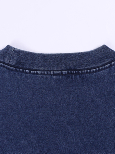 T-shirt Homme Col Rond Couleur Unie Coupe Ample Manches Courtes avec Poche, Design Personnalisé OEM, Tissu Minéral Lavé, Séchage Rapide, Écologique - Product Image 4