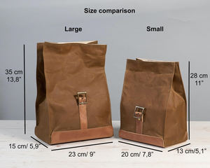 Sac à déjeuner en toile de cuir durable avec fermeture éclair, imperméable et isotherme, réutilisable, pour le bureau, 2 personnes, LCLB-0018 - Product Image 5