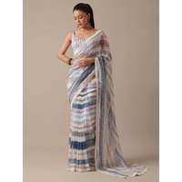 Sai Creation Designer Vêtements Traditionnels Chinois - Sari avec Imprimés Numériques et Broderies Codées Violet Taille M