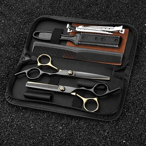 Ciseaux de coiffure professionnels en acier inoxydable durable, tranchants, pour salon de barbier, pour droitiers, ensemble de ciseaux à effiler, Pakistan - Product Image 1
