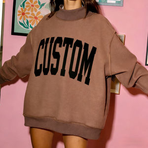 Sudadera Oversize para Mujer con Estampado Gráfico, Cuello Mockneck Casual, Forro Polar, Hombro Caído, Manga Larga, Ajuste Relajado, Letras Personalizadas - Product Image 6
